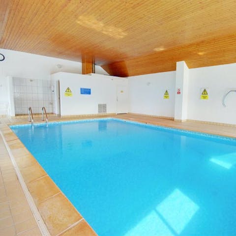 Splash about in the shared indoor swimming pool or unwind in the sauna
