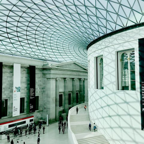 Peruse the collections of The British Museum – twenty-four minutes away on foot