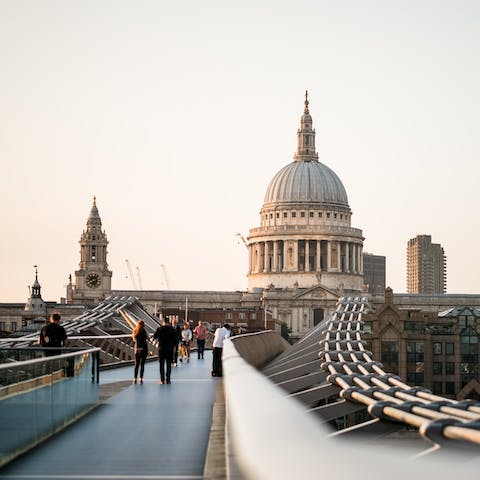 Visit the beautiful St. Paul's Cathedral, a fifteen-minute walk away