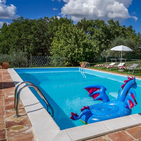 Spend your days playing in the private pool