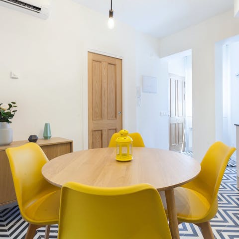 Enjoy some tasty paella at the dining table