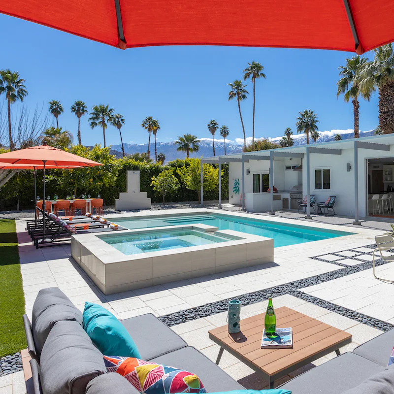 Enjoy some R&R in the yard, which has a private pool and Jacuzzi