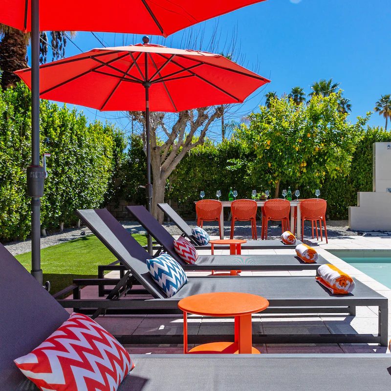 Grab a book or magazine and lie back on a comfy sun lounger