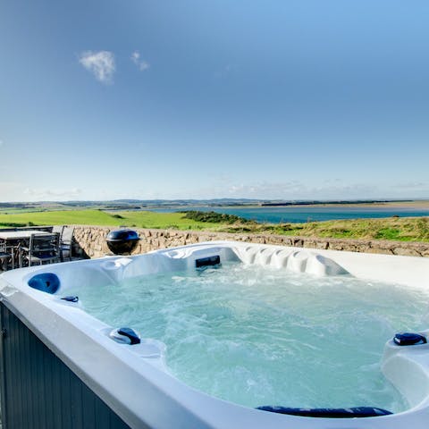 Relax in the comfort of the outdoor hot tub