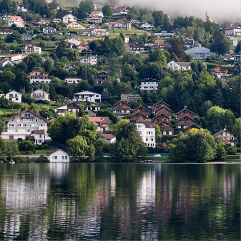 Wander the banks of Lake Gérardmer – 400 metres from the home – and take a dip if you're brave