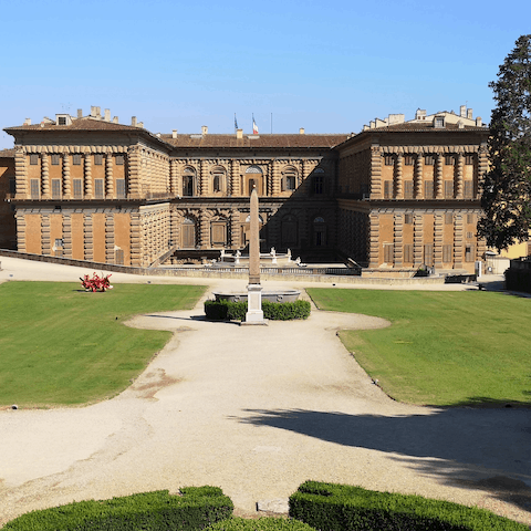 Spend a day at Pitti Palace and gardens, a nineteen-minute walk from home