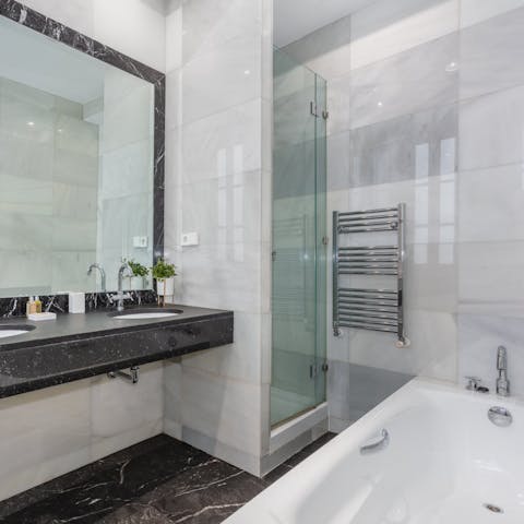 Treat yourself to a long soak in the bath after a day of exploring the city on foot