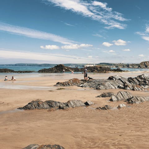 Hop in the car and drive to Newquay Beach in just seven minutes