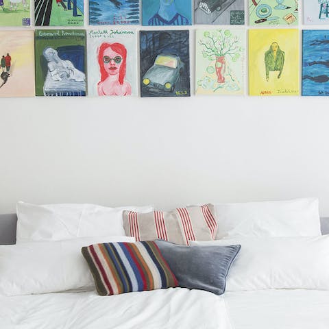Fall asleep amid a rainbow of colourful illustrations, feeling rested and ready for another day of Berlin sightseeing