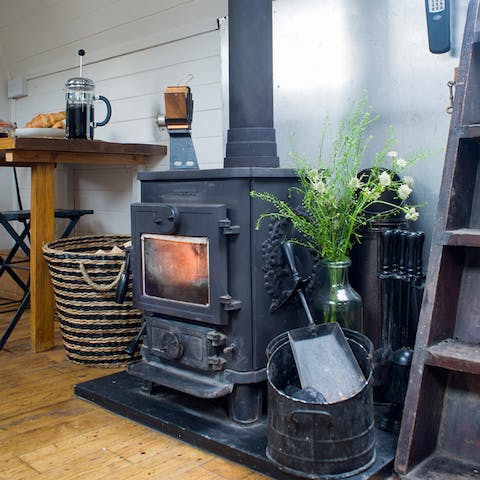 Light up the log burner and get cosy on the large sofa