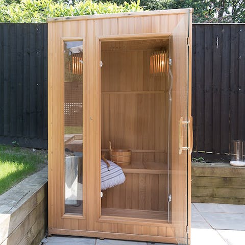 Relax in the garden sauna