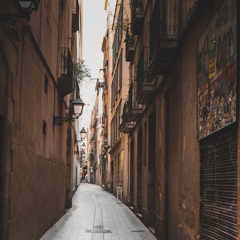 Wander through the atmospheric alleyways of the nearby Gothic Quarter