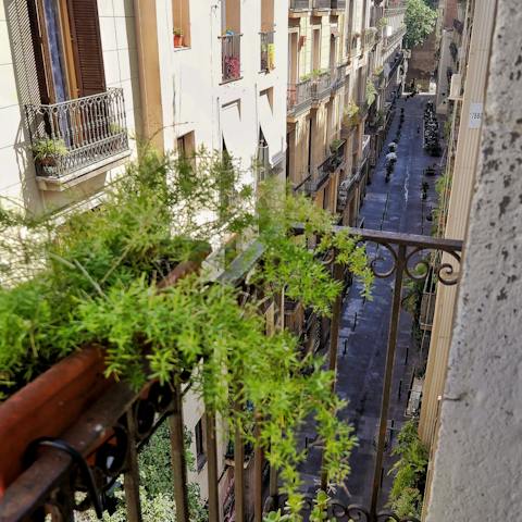 Step out onto the Juliet balcony for a view of the pretty street
