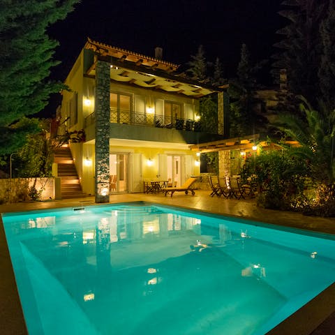 Indulge in a night time swim amidst the palms and petals