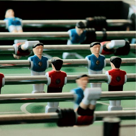 Compete in a game of table football and other games downstairs in the recreation room
