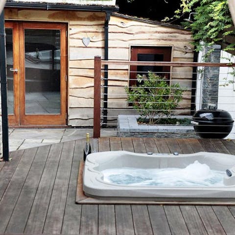 Get all the bubbles going (Prosecco anyone?) in the hot tub