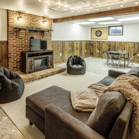 Hang out in the basement by the fire and keep cosy