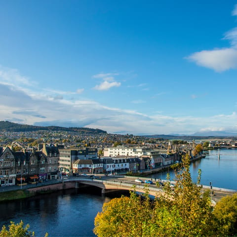 Start your mornings with a gentle stroll along the nearby River Ness before stopping at a cafe for a warming coffee