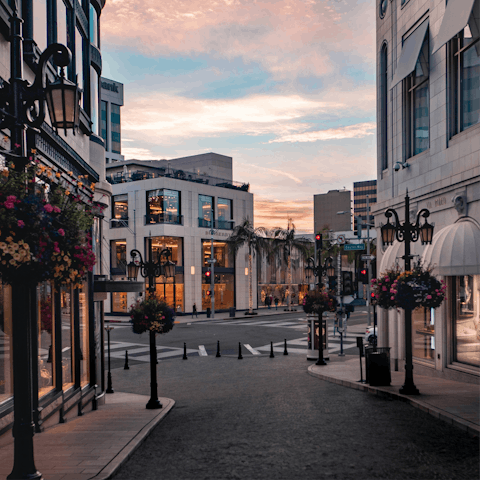 Drive ten minutes to Rodeo Drive for excellent shopping