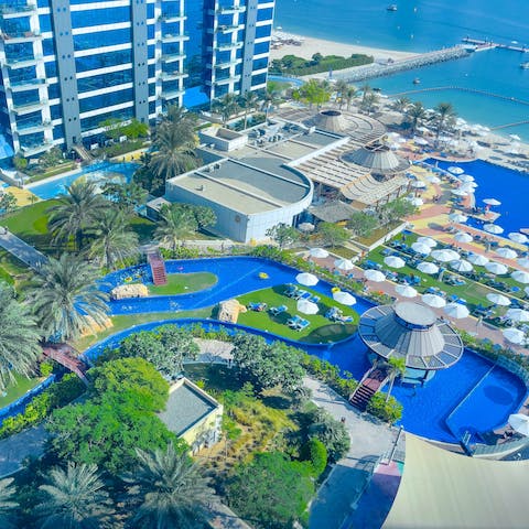 Cool off from the desert heat with a refreshing dip in the communal, outdoor pool