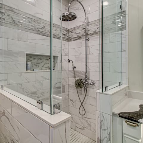 Freshen up in the rainfall shower