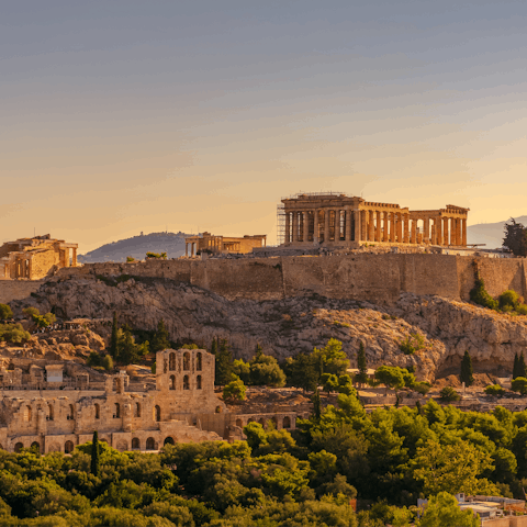 Call in on your neighbour, the Acropolis – just a short walk away