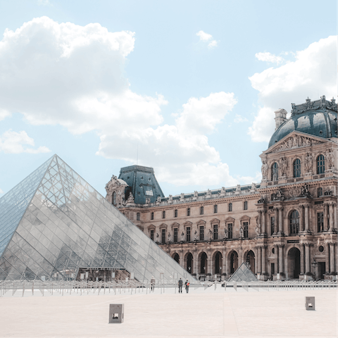 Walk twenty minutes through Paris to the Louvre