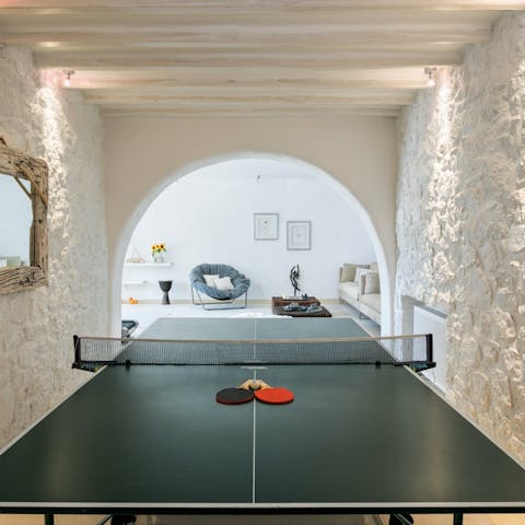 Play a round of ping pong after a day of discovering Mykonos