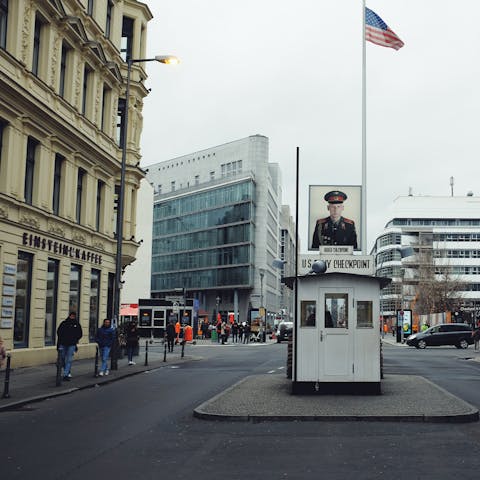 Visit Checkpoint Charlie – roughly twenty minutes away on public transport