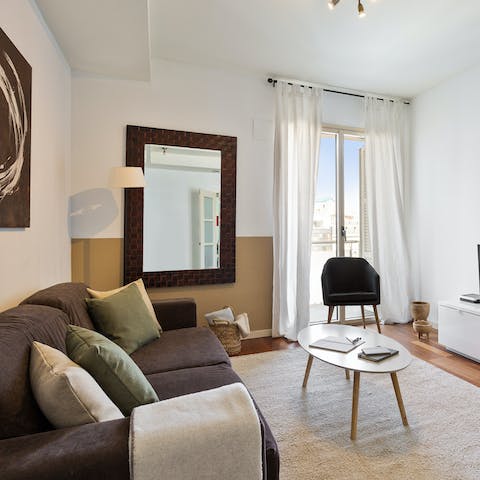 Take a moment to relax and unwind in the living room