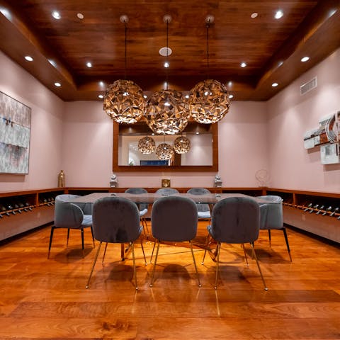 Feast like kings in the exquisite dining room