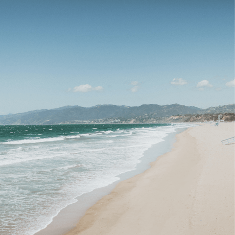 Stroll along Santa Monica beach – it's a twenty-three minute drive from the villa