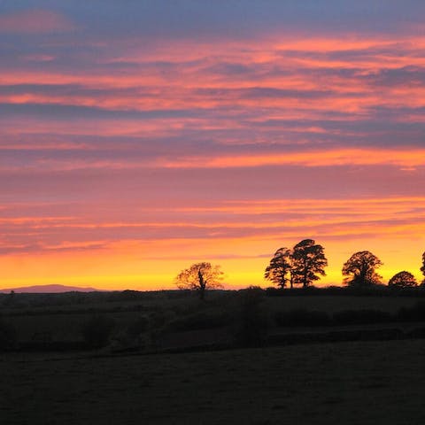 Catch a Cumbrian sunset from the patio