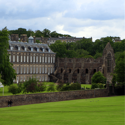 Visit Holyrood Palace and Abbey,  just twelve minutes from home