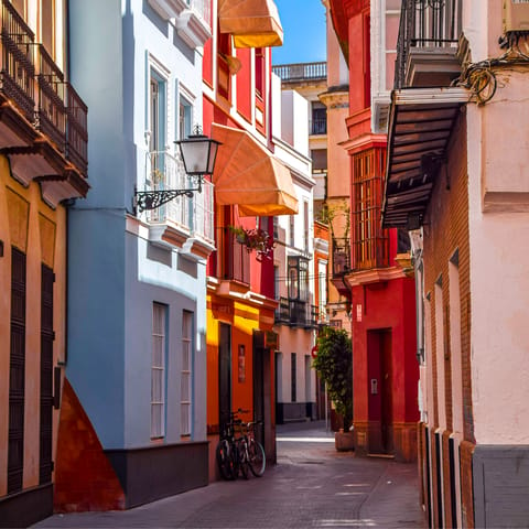 Lose yourself in the colourful backstreets of the city's historic Santa Cruz district