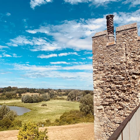 Visit Framlingham Castle to admire the scenic countryside view