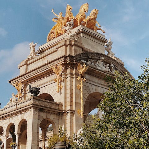 Spend sunny mornings strolling through Ciutadella Park –  it's a ten-minute walk from your building