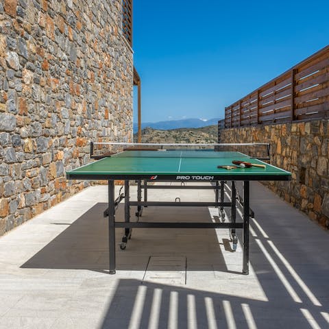 Play a game of table tennis while you soak in the breathtaking views of the lush landscape