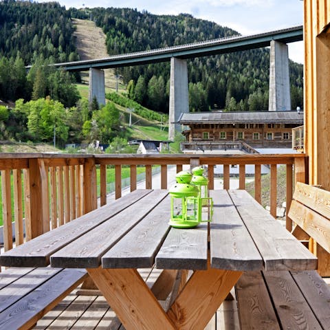 Enjoy a glass of wine on the balcony while admiring the views