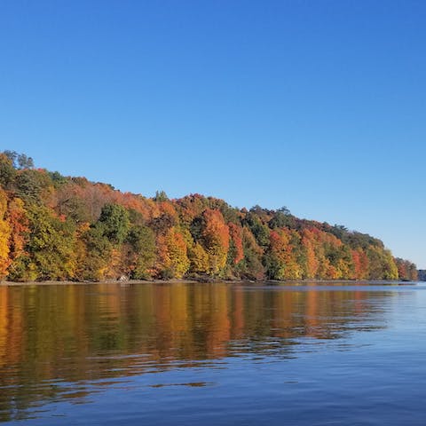 Spend sunny days strolling along the Tarrytown Riverwalk, a short drive from the house