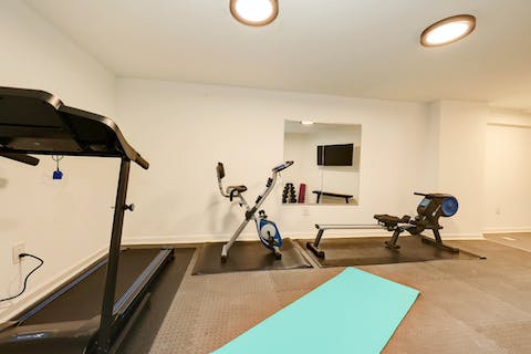 Keep up with your fitness routine in the private gym