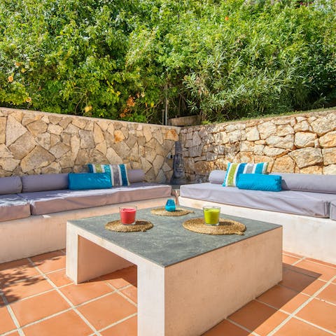 Seek sun or shade at a number of outdoor lounge areas