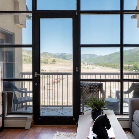 Take in the mountain views from your private balcony