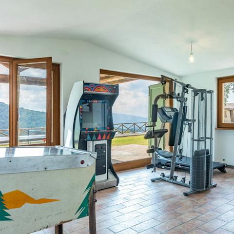 Keep fit or simply have some fun in the games room 