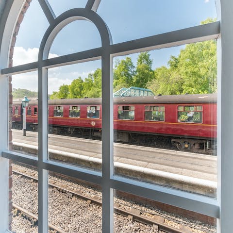Train enthusiasts will love watching the steam trains from their window