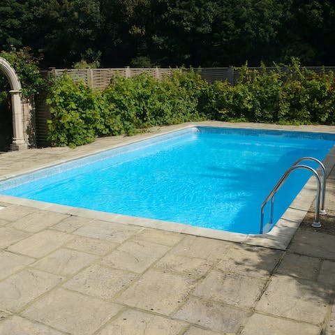 Cool off from the summer sun in the refreshing private pool