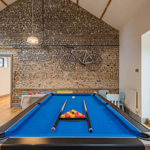 Grab a cue for an evening round of pool in the games room