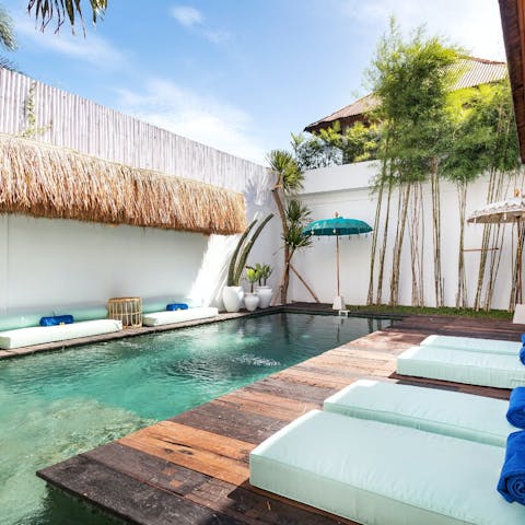 Relax in the peaceful garden and swim in the private pool