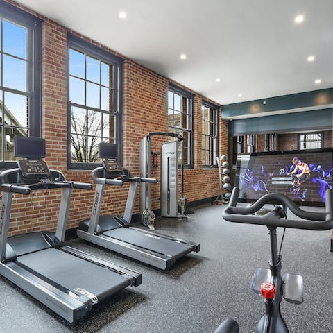 Cover some miles on the gym's treadmills