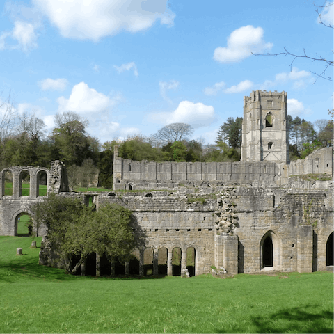 Visit the striking ruins of Fountains Abbey, only 11 miles from home